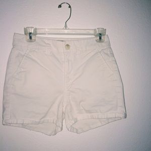 White hi rise shorties