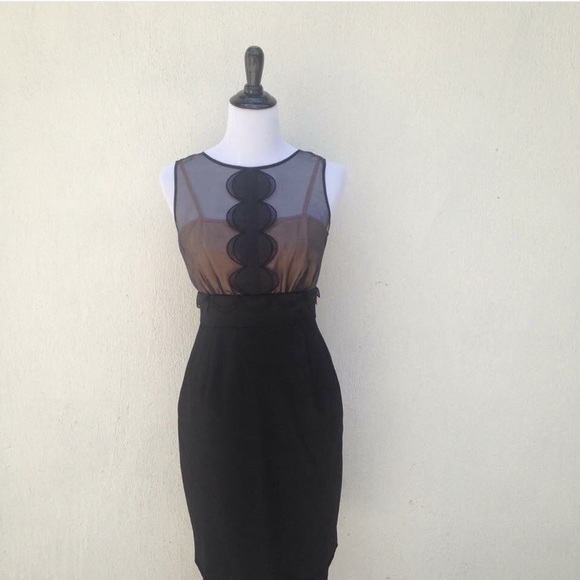 Max and cleo scallop/ silk dress