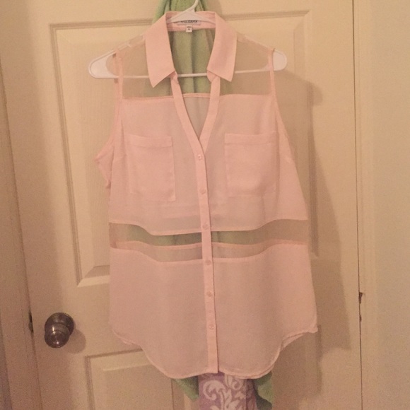 Express Tops - Button down sleeveless shirt