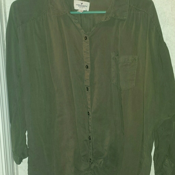 AE Army Green Button Up