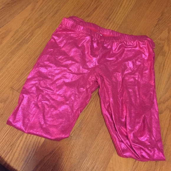 hot pink metallic leggings