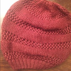 Burgundy beanie