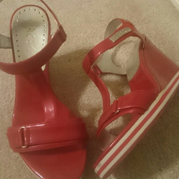 Red Wedge Sandals - Picture 2 of 3