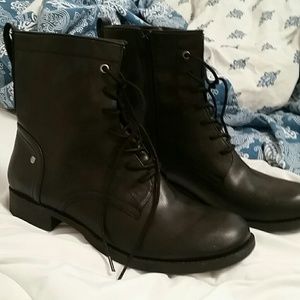 Black Nine West combat boots