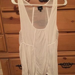 White Tank Top with sheer material in back