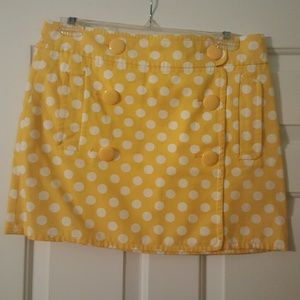 Yellow polka dot mini skirt
