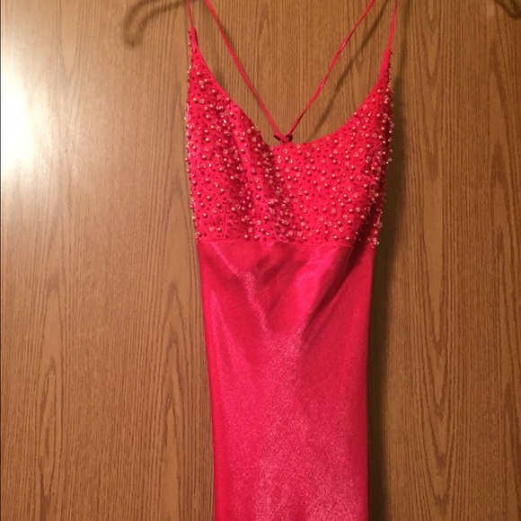Cherry colored prom dress, great condition