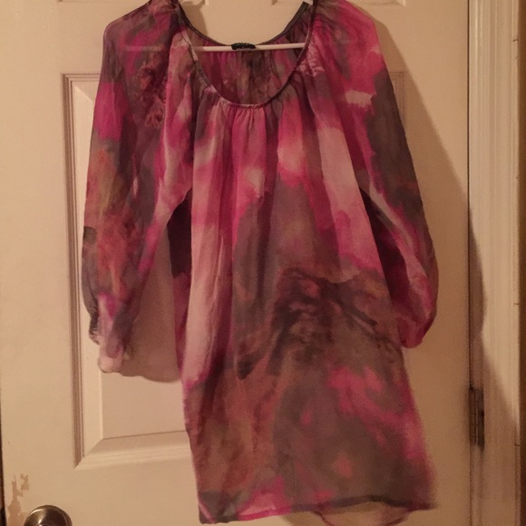 Sheer Blouse-size Medium Pink Purplish - Picture 1 of 2