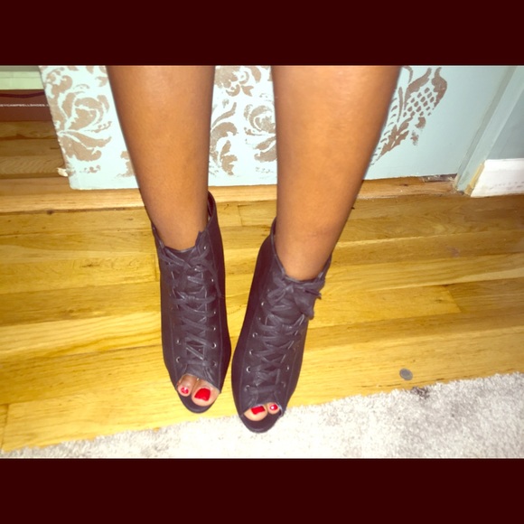 Black Lace Up Wedges
