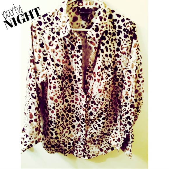 Leopard print button down