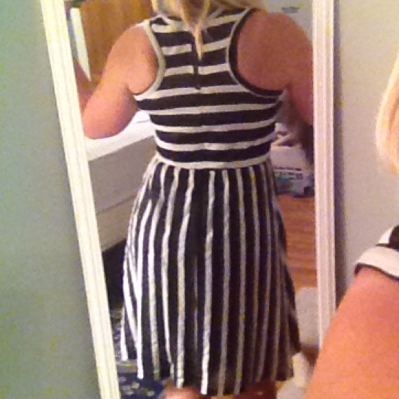 Donated. Modcloth black & white striped dress - Picture 3 of 4