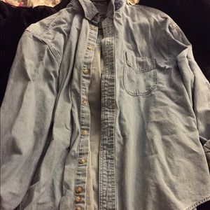 Oversized denim shirt