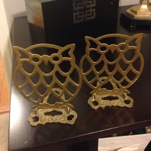 Vintage owl bookends