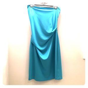 Nicole Miller Teal Strapless Dress