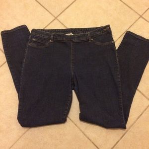Denim jeggings w button side button & elastic back