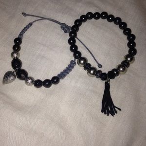 Black and gray bracelets