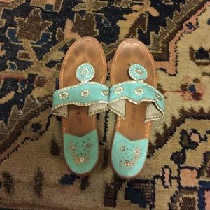 vintage jack roger sandals (turquoise and silver)