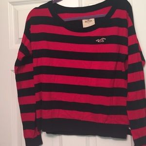 Hollister.  Red and navy striped sweater