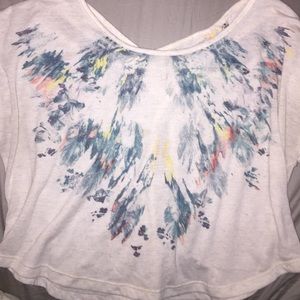 Flowy creme crop top