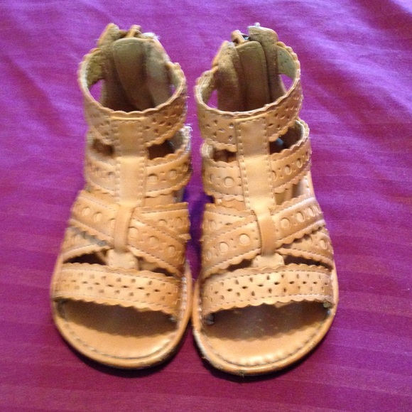 Tan gladiator style toddler sandal