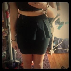 Peplum black skirt