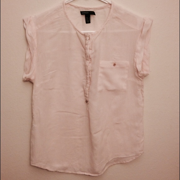 Mango see through light pink tank top