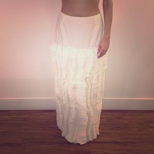 H&M Design Award ruffled white maxi skirt