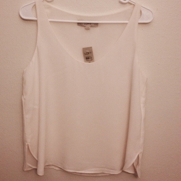 Loft ivory/white tank top