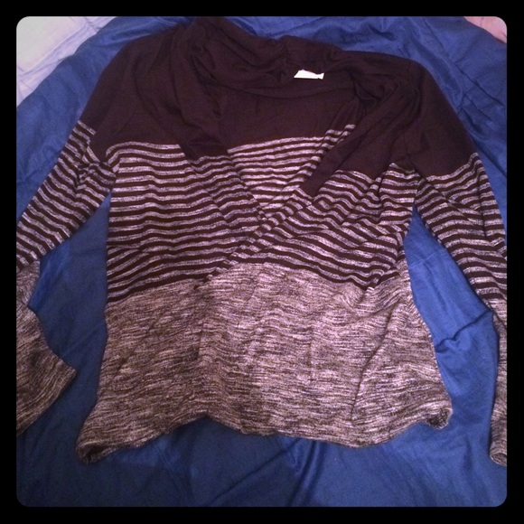 Grey and black striped sweater