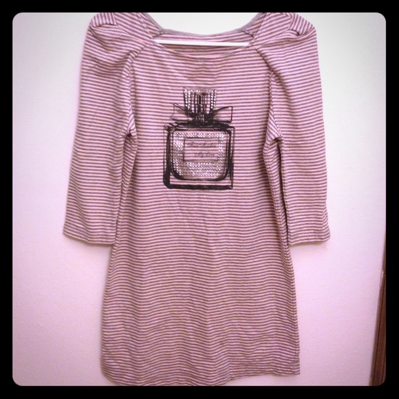 Pink and grey striped Bodycon dress