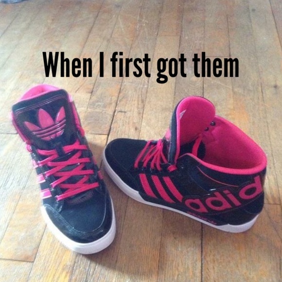 Adidas pink and black