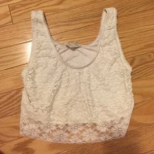 Chic Lace Cropped Tank Top (Urban Outfitters)