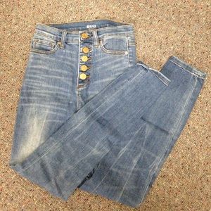 High rise twig ankle button fly jeans