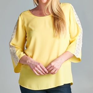 Yellow embroidered top