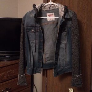 Jean jacket with sweater