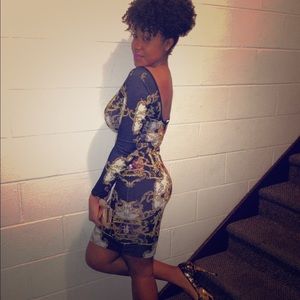 Versace Inspired Long Sleeved Dress