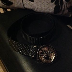 Play boy brand size L black sparkly belt