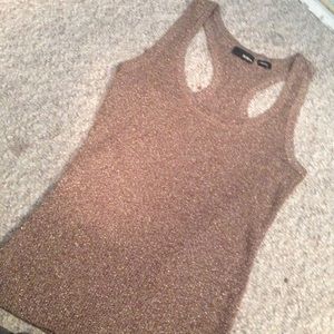 Gold textured tank top