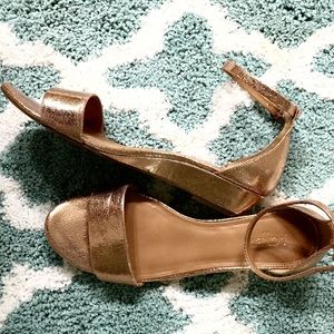 J Crew Factory Gold Low Heel Shoes J Crew Factory Gold Low Heel Shoes