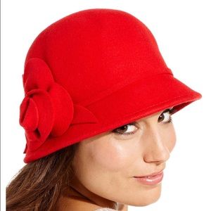 Red felt hat