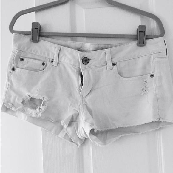 White denim shorts
