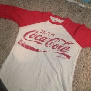 Red and white baseball tee