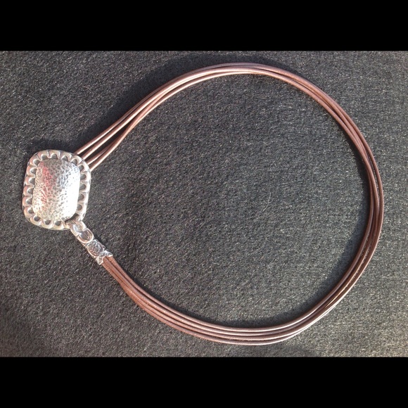 Silpada retired leather and silver choker