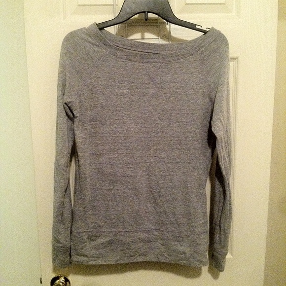 Grey Long Sleeve Boatneck Top