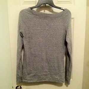 Grey Long Sleeve Boatneck Top