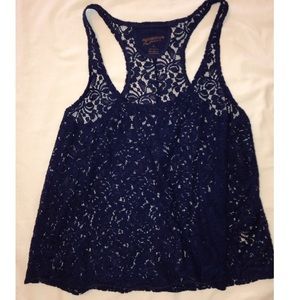 SOLD: Navy blue lace racerback