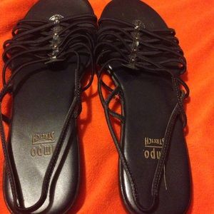 Black stretch impo sandals
