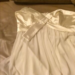 Cream strapless evening gown