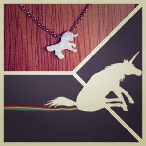 Opal custom cut BADASS UNICORN necklace