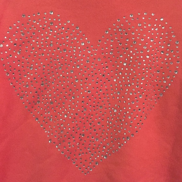 Coral Rhinestone Heart Sweater - Picture 2 of 2